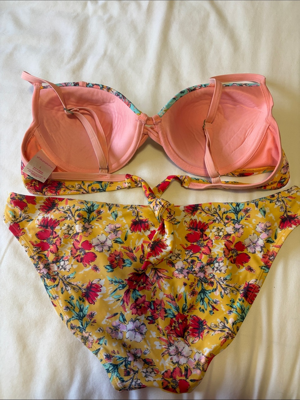 Xhilaration Yellow & Coral Floral & Light Green & White Bikini Sets ☀️ - Picture 2 of 5